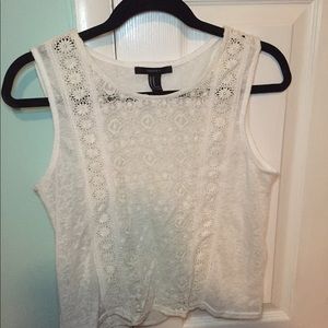 White Lace Forever 21 Tank Top